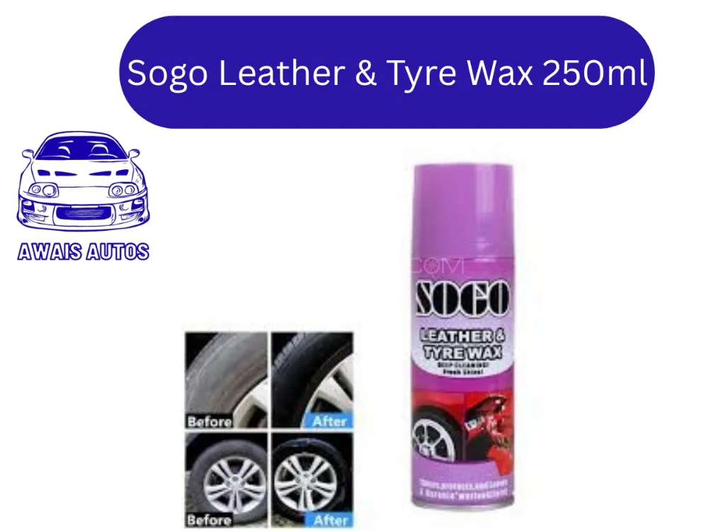 Sogo Leather & Tyre Wax 250ml | Strawberry Scent | Shine & Protection for Interiors & Tires Image-1
