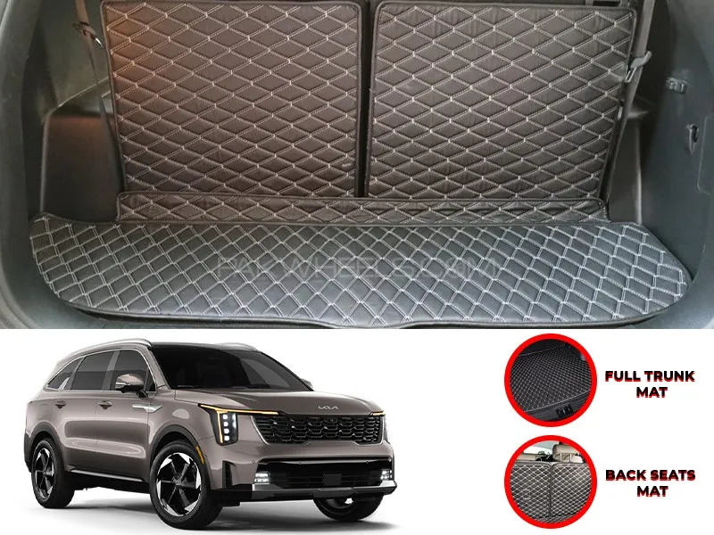 Kia Sorento Custom Car Complete 7D Cabine Mat | Complete 7d Trunk Room Mat - Model 2025 Image-1