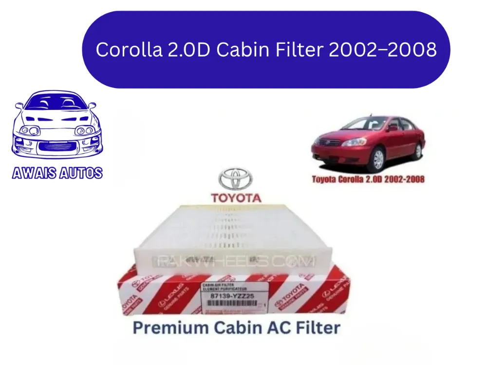Toyota Corolla 2.0D Cabin Filter 2002–2008 | Premium Interior Air Filter Image-1