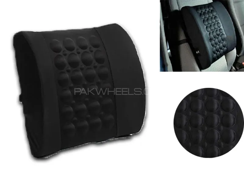 Ultimate Car Back Care Dotted Black Pillow for Pain Relief Image-1