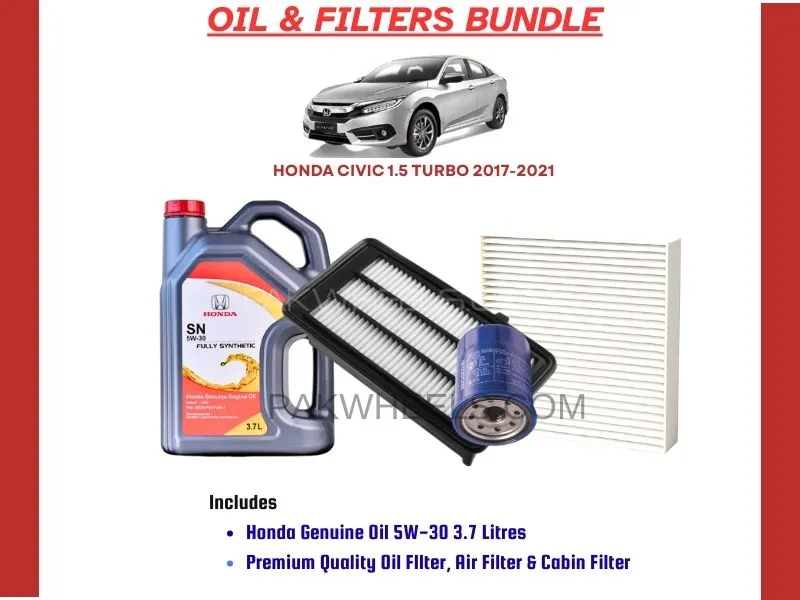 HONDA CIVIC 1.5 Turbo 2016-2022 OIL AND FILTERS BUNDLE Image-1