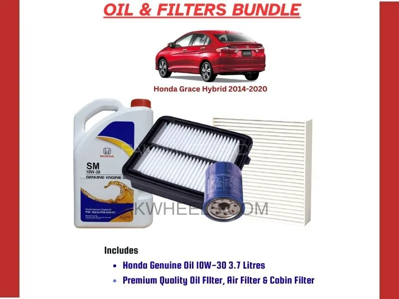 HONDA GRACE HYBRID 2014-2020 OIL AND FILTERS BUNDLE Image-1