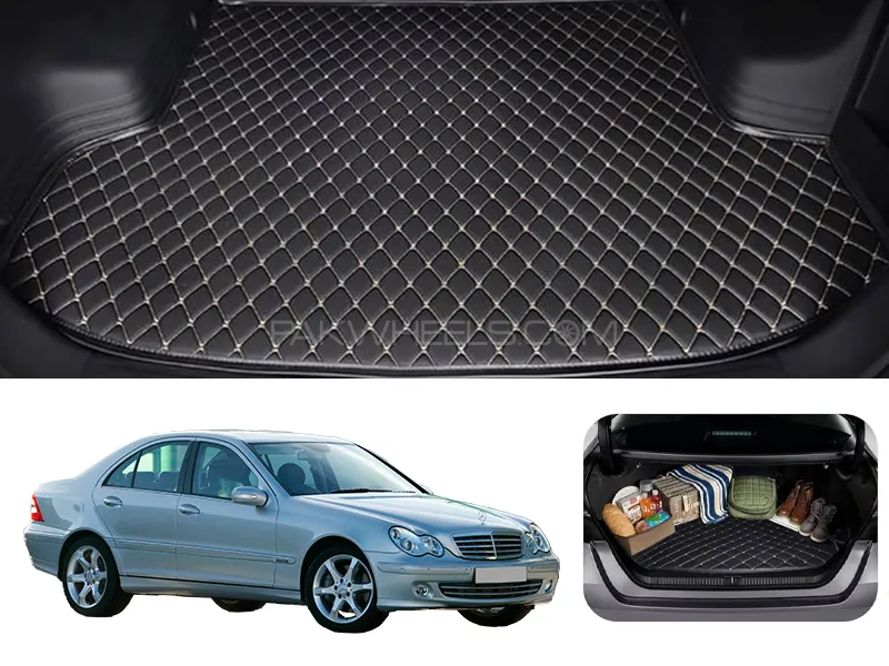 Mercedes C180 7D Custom Car Trunk Mat -Model 2001-2007 Image-1