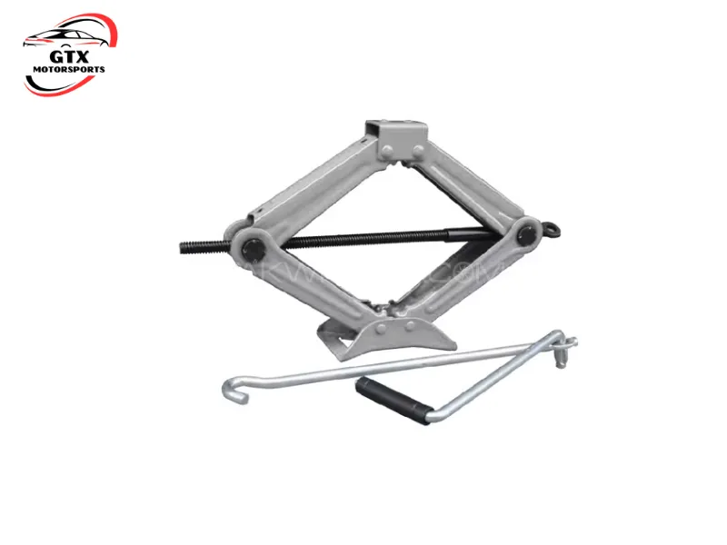Universal Car Scissor Jack – Heavy Duty Steel, Silver Finish (1.5 Ton Capacity) Image-1
