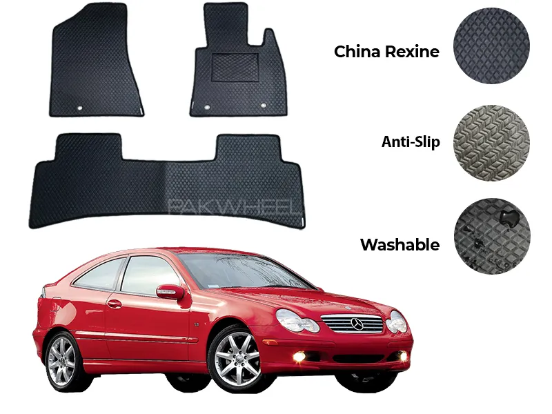  Mercedes C230 China Rexine Floor Mat 5PCS - Model 1997-2007 Image-1