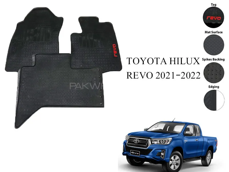 Premium TOYOTA HILUX REVO 2021-2 Rubber Full Fitting Car Latex Mat – All-Weather Interior Protection Image-1