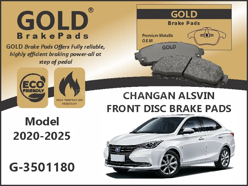 Changan Alsvin Front Premium Disc Brake Pads G-3501180 Image-1
