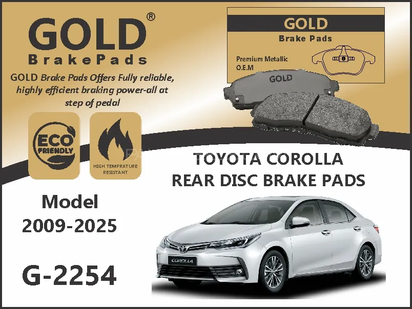 Toyota Corolla Rear Premium Disc Brake Pads G-2254 Image-1