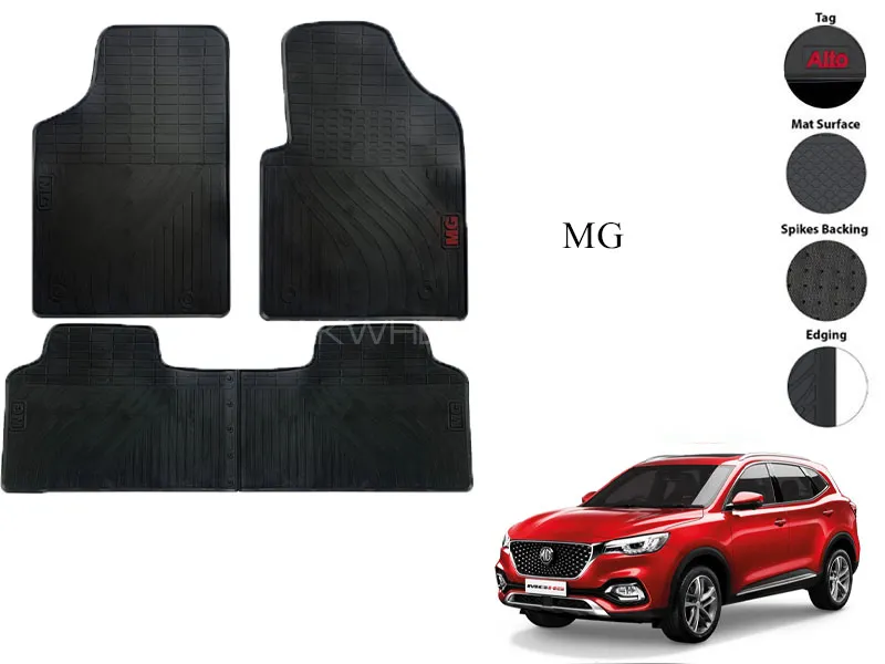 Premium MG Rubber Full Fitting Car Latex Mat – All-Weather Interior Protection Image-1