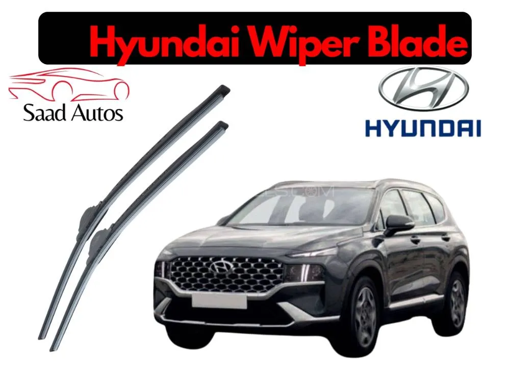 Soft Rubber Wiper Blade for Hyundai Santa Fe 2021–2024 | Clear | Quiet | All-Weather Image-1