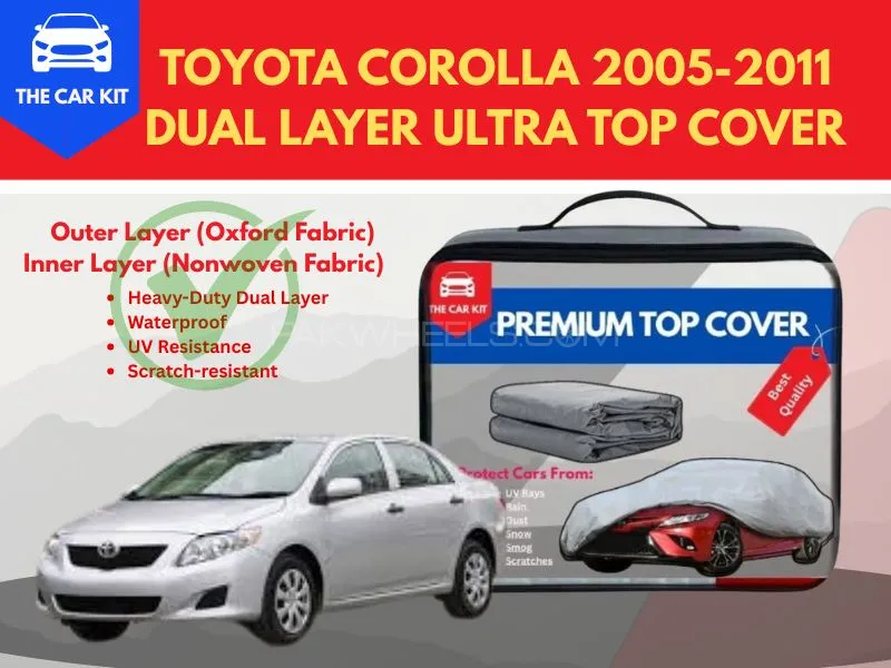 Toyota Corolla 2005–2011 Dual Layer Ultra Top Cover – Heavy-Duty Oxford Fabric  Image-1