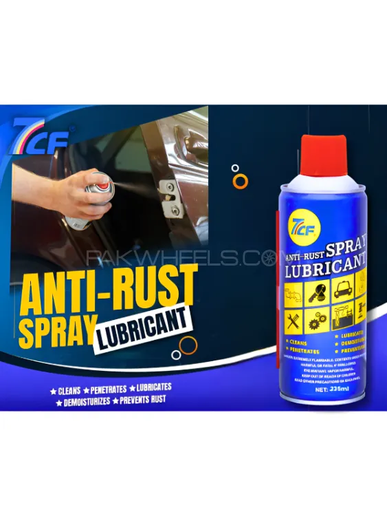 7CF Anti Rust Spray Lubricant For Car and House hold Door Hinges -Metal parts- 235Ml Image-1