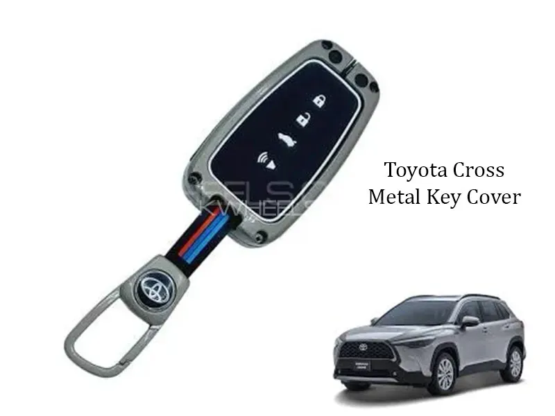 Toyota Cross Premium Metal Car Key Cover Luxury Zinc Alloy Car Key Case Image-1