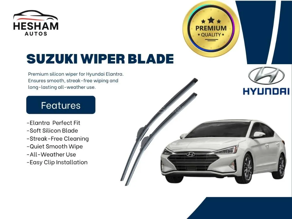 Soft Silicon Wiper Blade for Hyundai Elantra (2021–2024) – Silent & All-Weather Use Image-1