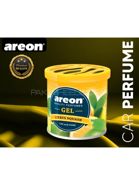 Areon Gel Citrus Squash Car Dashboard Perfume Air Freshner – Long Lasting Elegant In-Car Fragrance Image-1