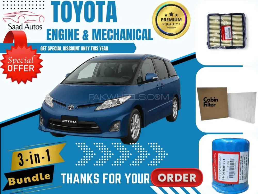 Toyota Estima 2006–2019 | Maintenance Filter Pack – 3-in-1 | Air, Cabin & Oil Filters Image-1