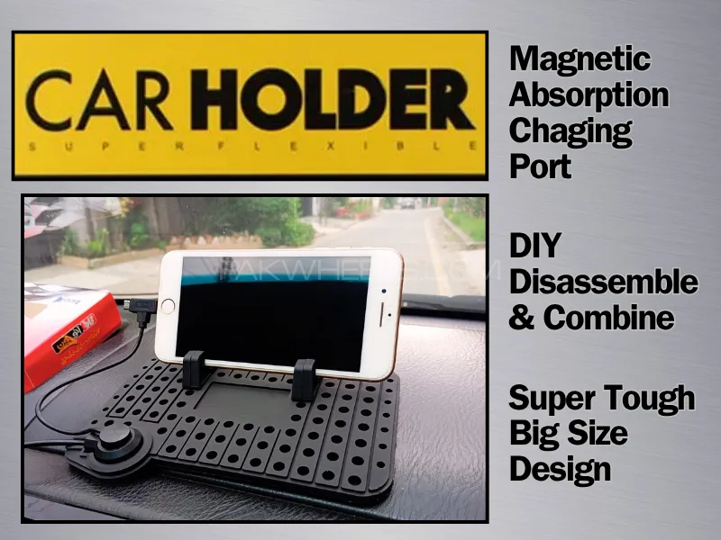Universal Mobile Holder & Magnetic Charging Cable for i-Phone & Android with USB Cable Image-1