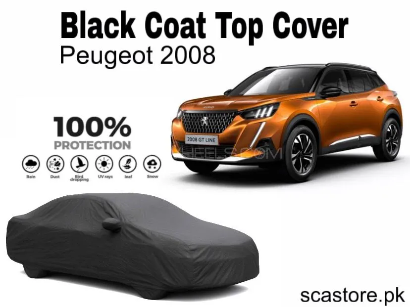 Peugeot 2008 Black Car Top Cover For Full Body Protection Image-1