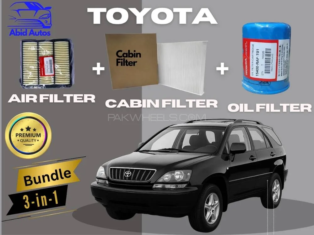Toyota Harrier 1999–2008 | Maintenance Filter Pack – 3-in-1 | Air, Cabin & Oil Filters Image-1