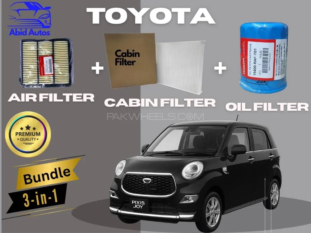 Toyota Pixis Joy 2016–2023 | Maintenance Filter Pack – 3-in-1 | Air, Cabin & Oil Filters Image-1