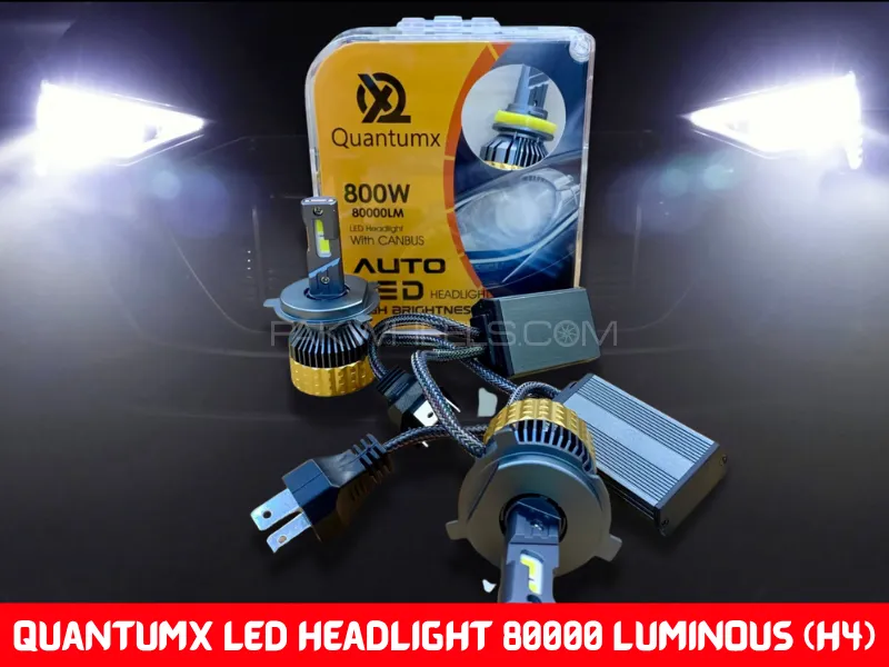2 Pcs Quantumx LED Headlight 80000 Luminous 6000K H4 Head lamp 800W Image-1
