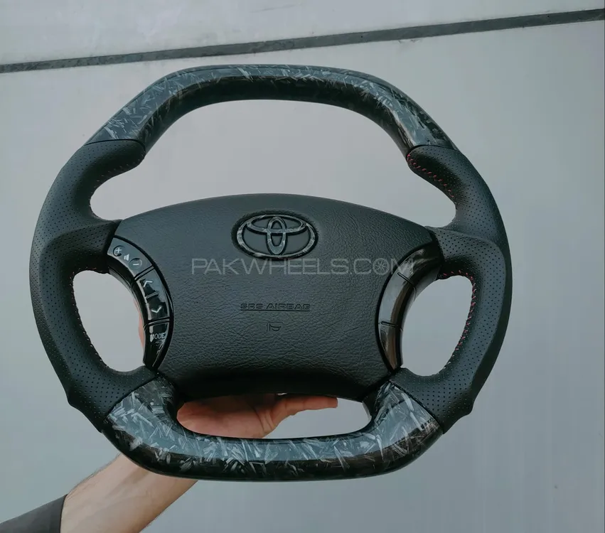 carbon fiber steering wheel corolla 2002-2008 for sale with parts of steering  wheel Image-1