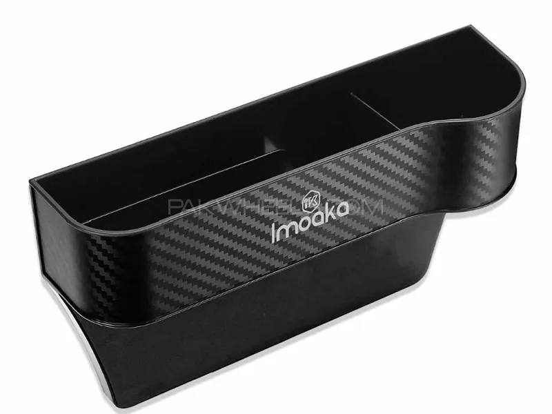 Carbon Fiber Style Universal Car Seat Gap Filler Organizer 2Pcs Pair Image-1