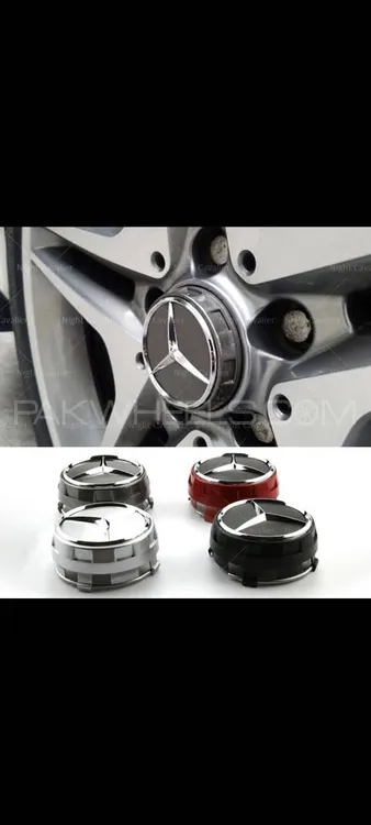 Elevated Raised Wheen Center Caps for C63 S63 C200 C S Class Image-1