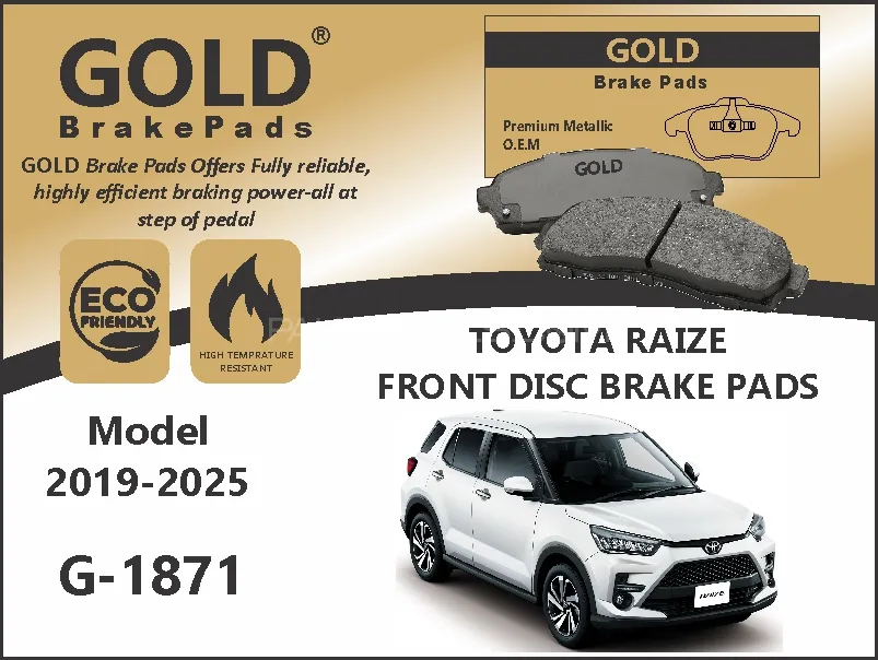 Toyota Raize Front Premium Disc Brake Pads G-1871 Image-1