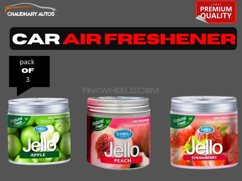 Jello Apple Peach Strawberry 3 in 1 Car Air Freshener Natural Essential Oils Image-1