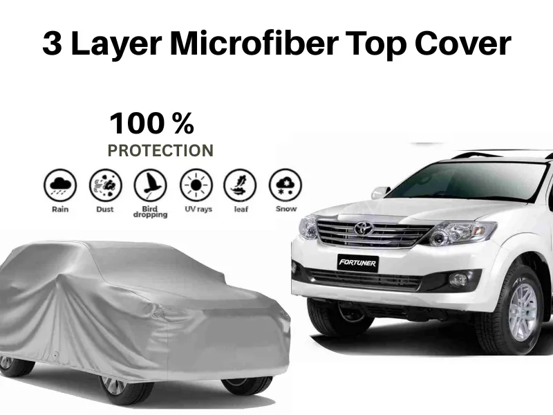 Premium Car Top Cover for Toyota Fortuner 2013-2016 – Microfiber Edition Image-1