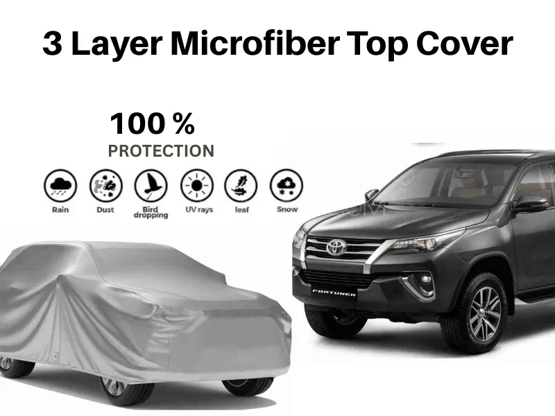 Premium Car Top Cover for Toyota Fortuner 2017-2025 – Microfiber Edition Image-1