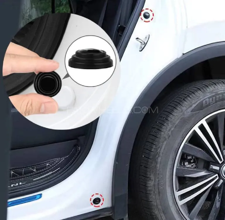10 Pcs Door Shocks Absorber/  Sound Insulation Rubber Black Image-1