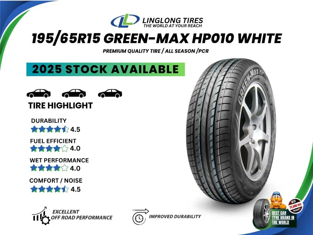 Ling Long Tyre 195/65R15 GREEN MAX WHITE BELT Image-1