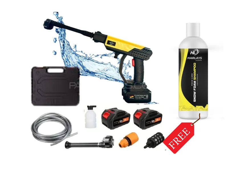 Imported Cordless Pressure Washer- 6 in 1 Adjustable Nozzle- For Solar,Car etc- FREE HARLAYS SHAMPOO Image-1