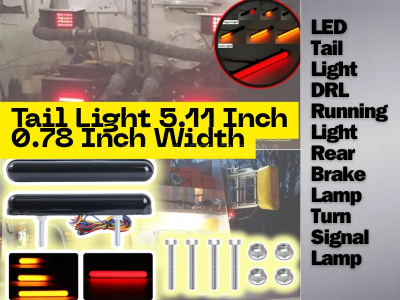 LED | Tail Light | DRL Running Light | Rear Brake Lamp | Turn Signal Lamp | 2 Pcs Set Image-1
