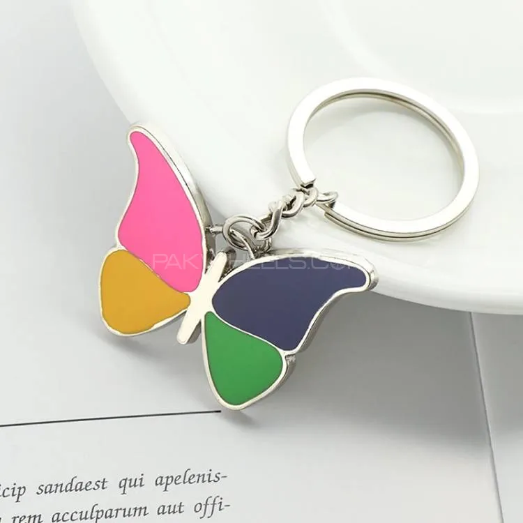 Butterfly Shape Metal Keychain Image-1
