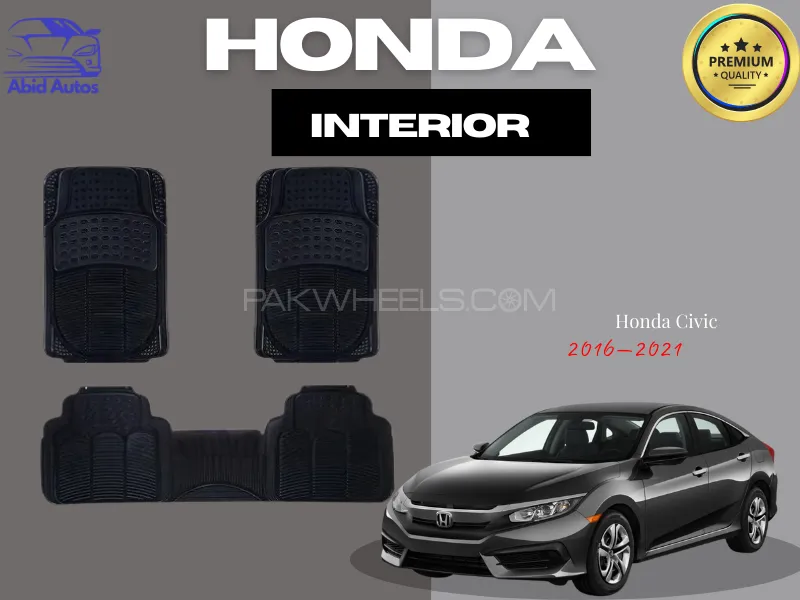 3PCS PVC Rubber Car Floor Mat Set – For Honda Civic 2016–2021 Image-1