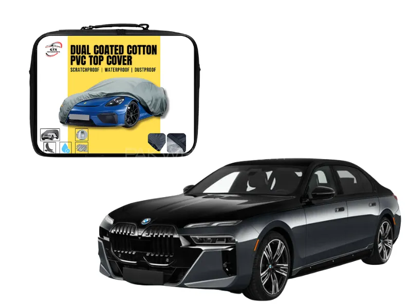 Dual Coated Cotton PVC Car Top Cover for BMW i7 | Waterproof, Dustproof & UV Resistant Image-1