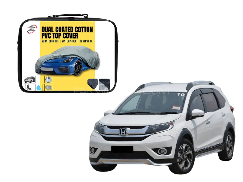 Dual Coated Cotton PVC Car Top Cover for Honda BR-V 2017–2023 | Waterproof, Dustproof & UV Resistant Image-1