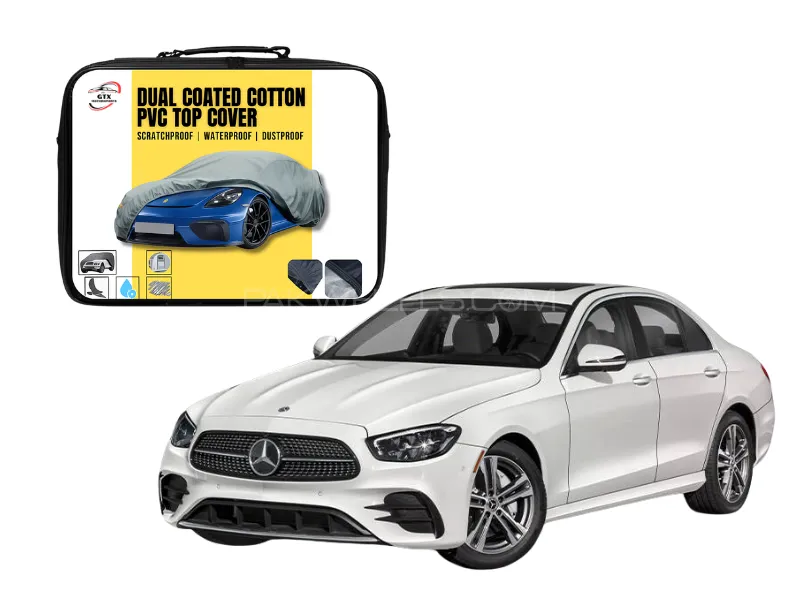 Dual Coated Cotton PVC Car Top Cover for Mercedes Benz E-Class E200 | Waterproof, Dustproof  Image-1