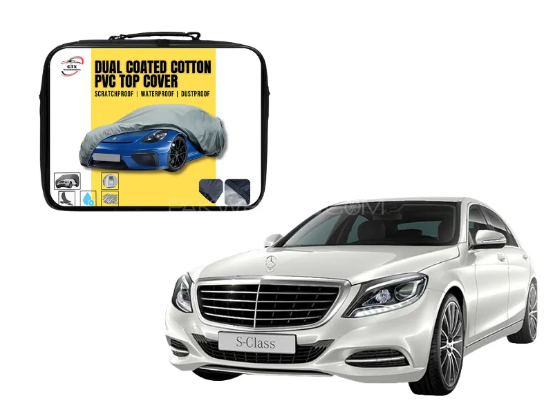 Dual Coated Cotton PVC Car Top Cover for Mercedes Benz S-Class S400 | Waterproof, Dustproof  Image-1