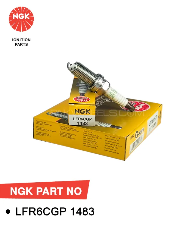 NGK Spark Plug Toyota VITZ, 1KR/2SZ, 1000/1300cc, 2006-2010, (LFR6CGP) (Thailand-Single Pc) Image-1