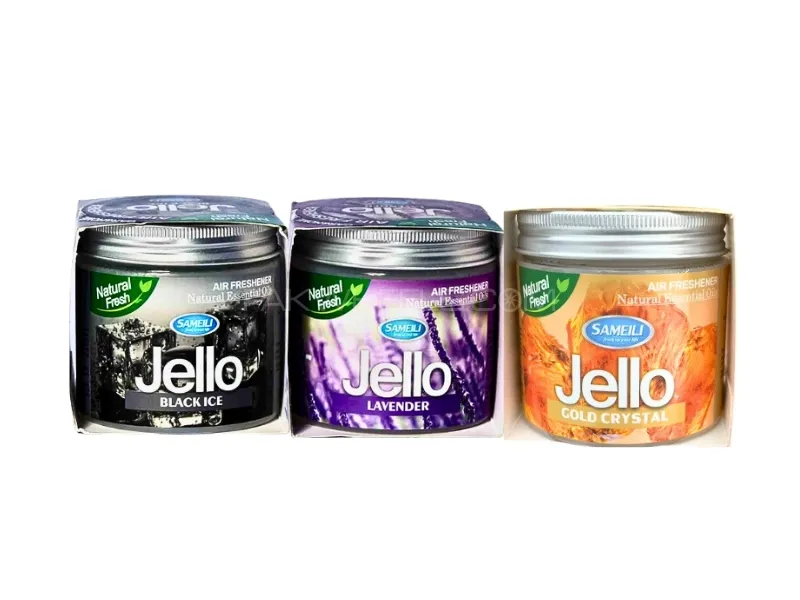 Jello Air Freshener Ge Pack Of 3 Black Ice, Lavender & Gold Crystal | Perfume Gel Image-1