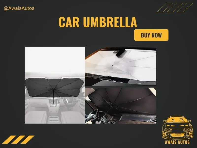Foldable Car Umbrella Sunshade – UV & Heat Protection for All Vehicles Image-1
