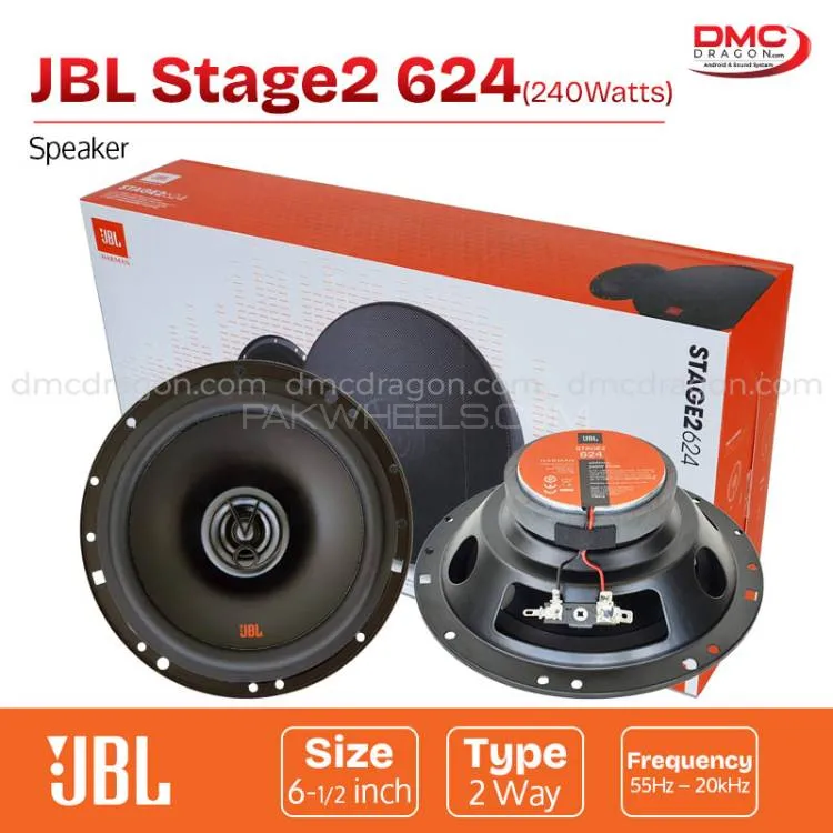 JBL Stage2 624 Car Speaker 2 Way 240W Original 6.5 in Image-1