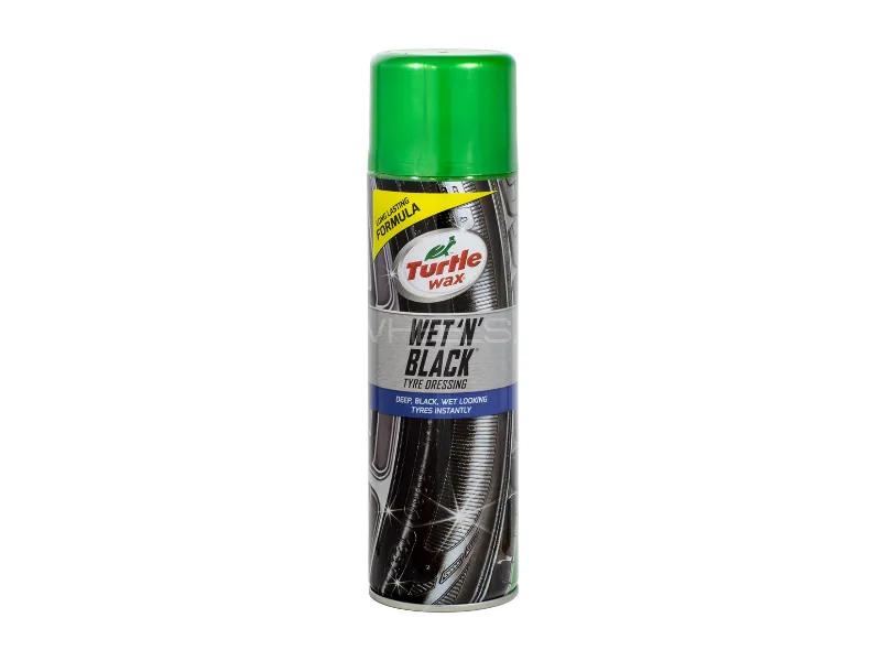 Turtle Wax Wet ’N Black Car Tyre Dressing – Instant Shine Aerosol Spray Image-1
