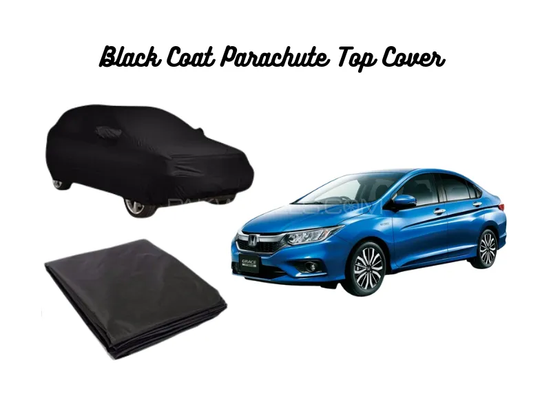 Black Coat Parachute Car Top Cover for Honda Grace Image-1
