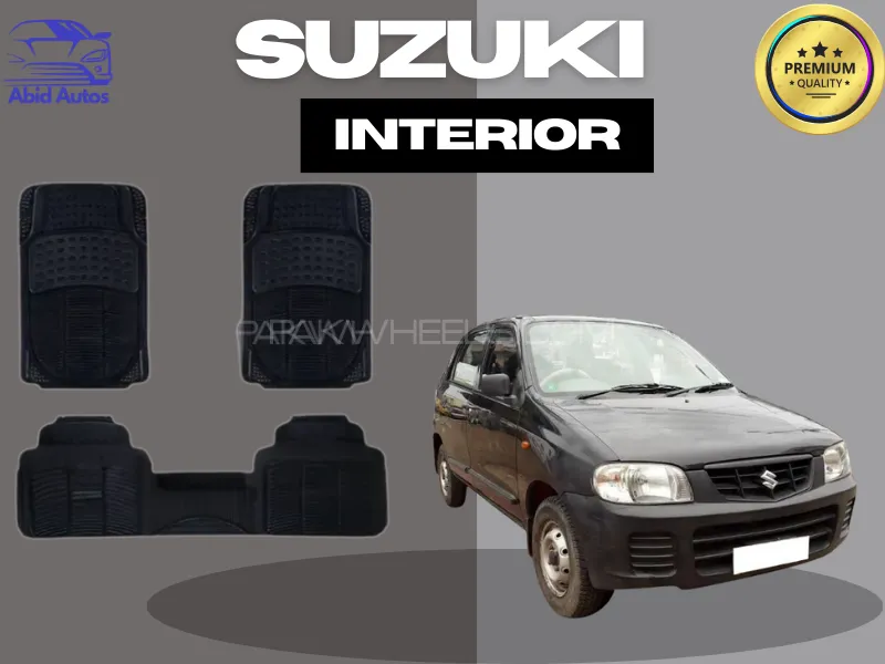 Suzuki Alto 2002–2012 3PCS PVC Rubber Car Floor Mat Set | Durable, Waterproof & Easy Clean Image-1
