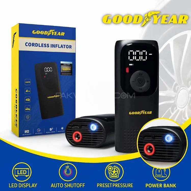 Goodyear Heavy Duty Digital Tire Inflator & Power Bank Image-1